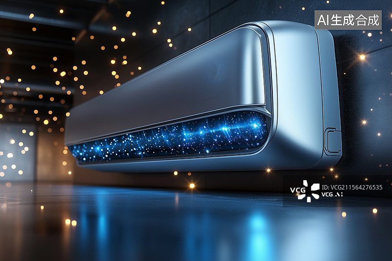 【AI数字艺术】一台高科技空调图片素材