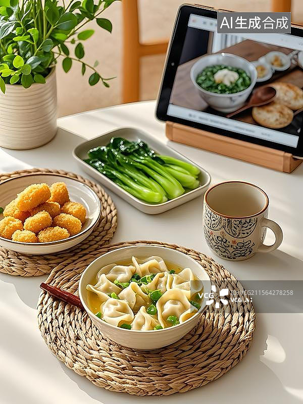 【AI数字艺术】居家水饺图图片素材