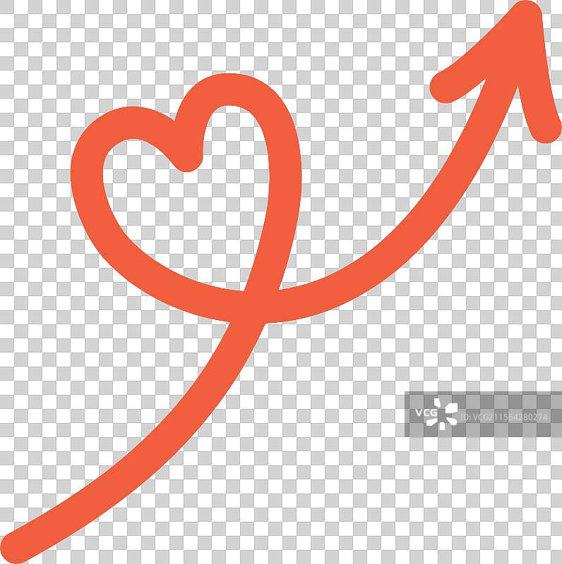 抽象的线条箭头心形艺术运动素描图片素材