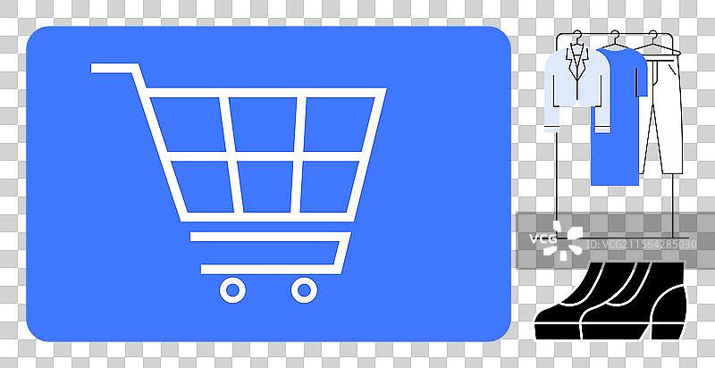 在线购物概念与购物车图片素材