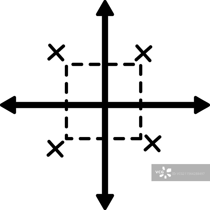 手绘的笛卡尔平面图标图片素材