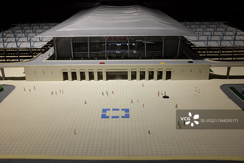 动车站建筑微观模型图片素材