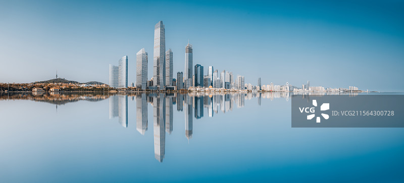 青岛第三海水浴场全景图片素材