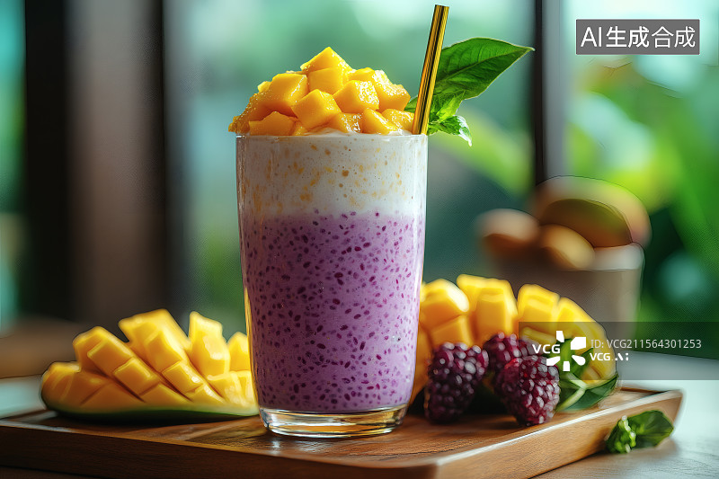 【AI数字艺术】一杯芒果西米露图片素材