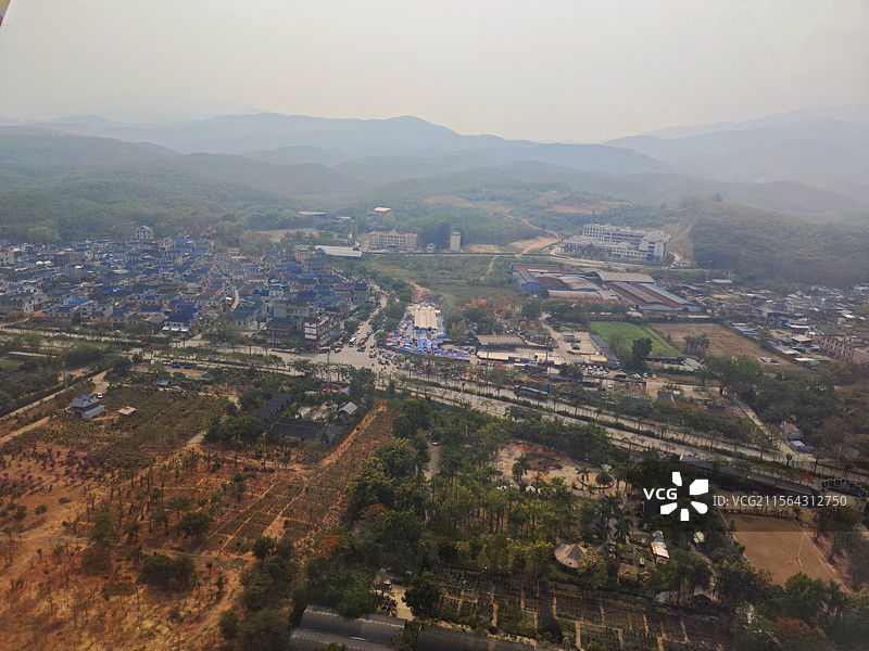 飞机上航拍西双版纳图片素材