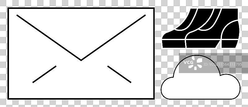 电脑键盘与电子邮件发送概念图片素材
