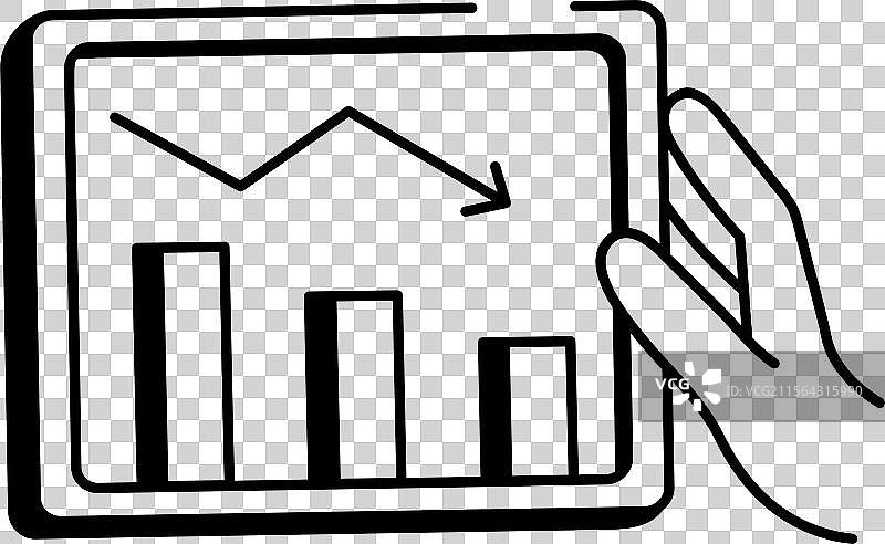 手绘的下降图标图片素材