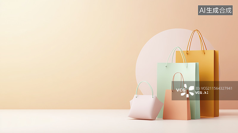【AI数字艺术】极简橙色托特包展示图片素材