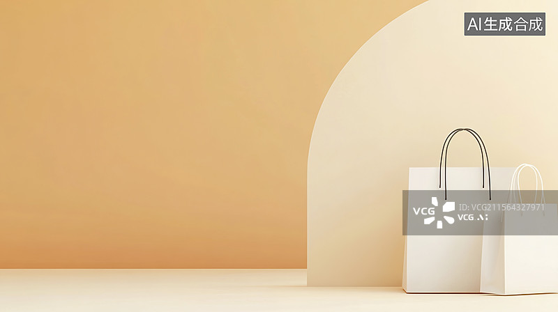 【AI数字艺术】极简橙色托特包展示图片素材