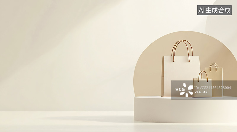 【AI数字艺术】极简橙色托特包展示图片素材