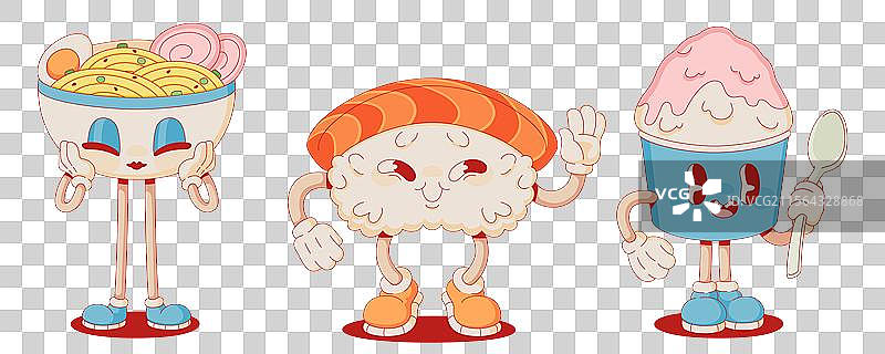 复古日本食品吉祥物图片素材