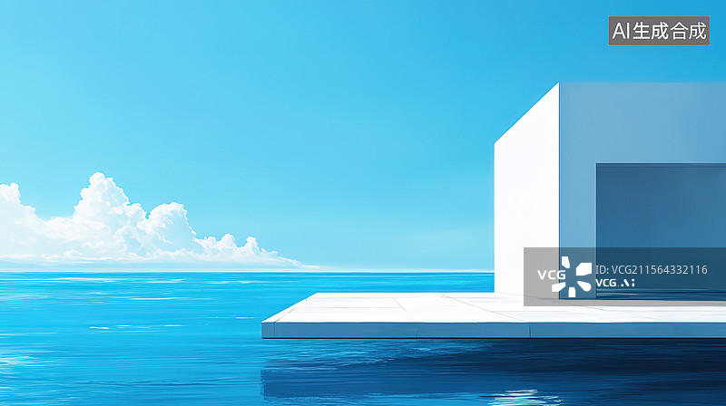 【AI数字艺术】现代风格简约建筑和地面无人户外背景；汽车行业广告背景图片素材