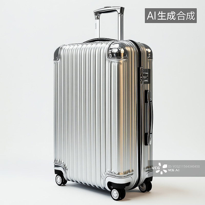 【AI数字艺术】白色背景下的行李箱特写镜头图片素材
