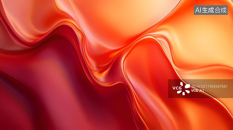 【AI数字艺术】抽象动态红色液体流动图片素材