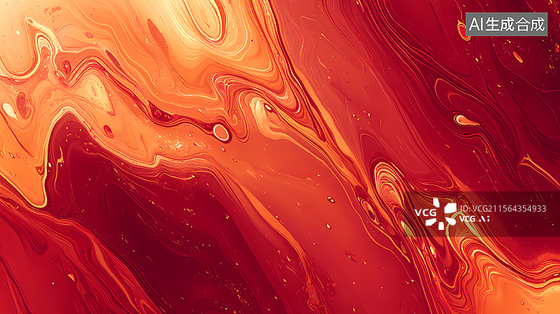 【AI数字艺术】抽象动态红色液体流动图片素材