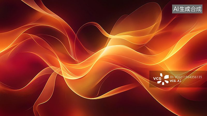 【AI数字艺术】抽象动态红色液体流动图片素材