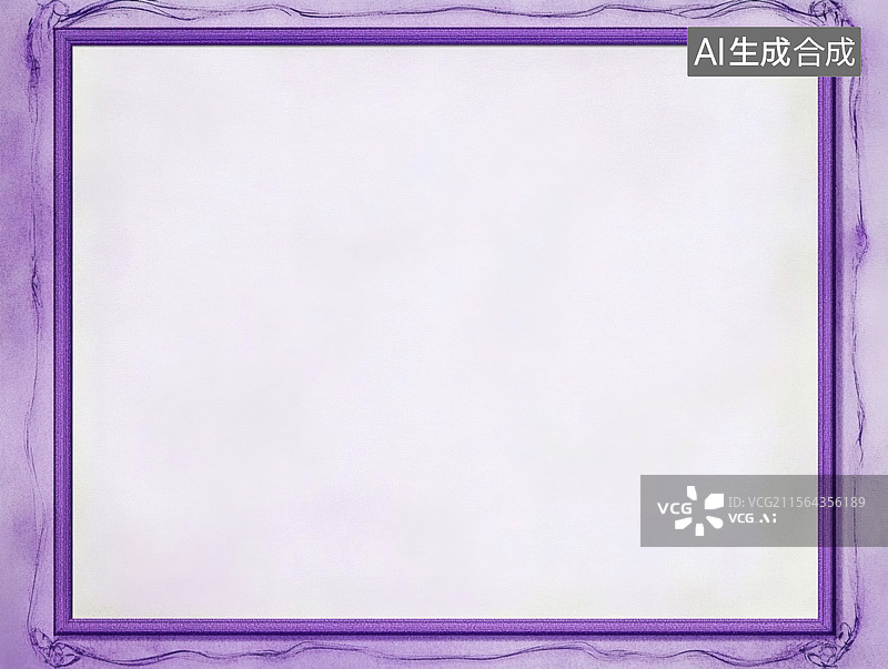 【AI数字艺术】紫色边框的空白画框图片素材