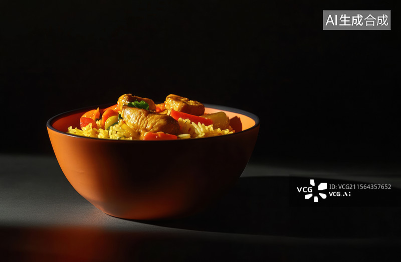 【AI数字艺术】咖喱鸡肉饭的美味呈现图片素材