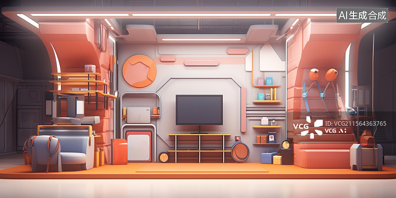 【AI数字艺术】现代风时尚电商场景图片素材