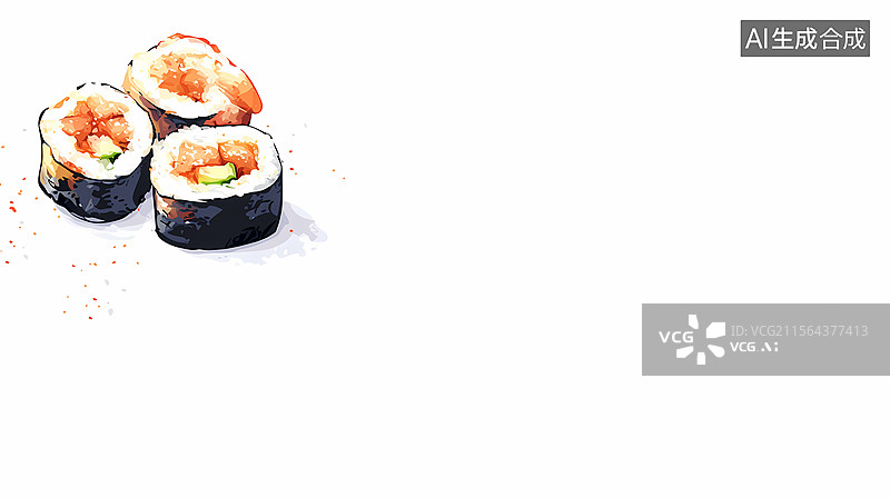 【AI数字艺术】2D卡通左上美食背景插画图片素材