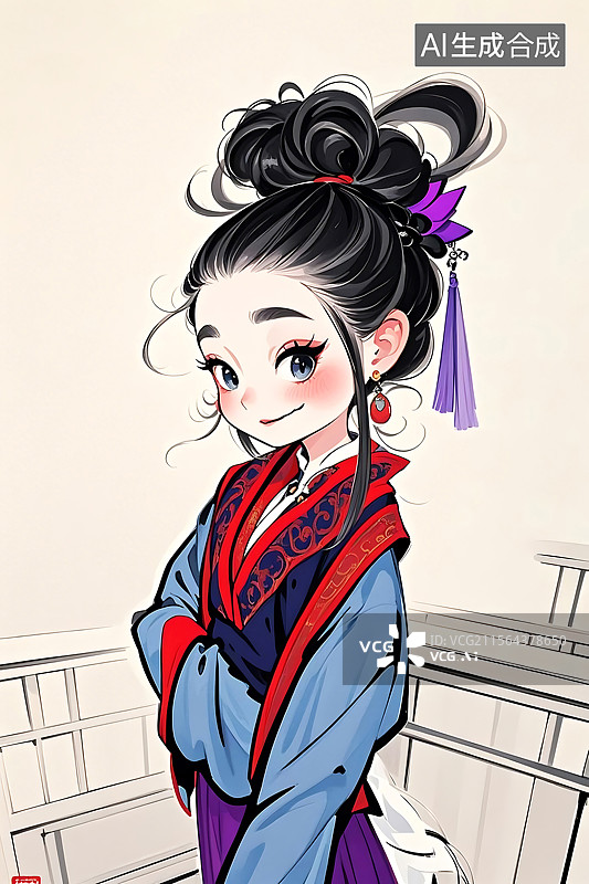 【AI数字艺术】古风少女唯美画像图片素材