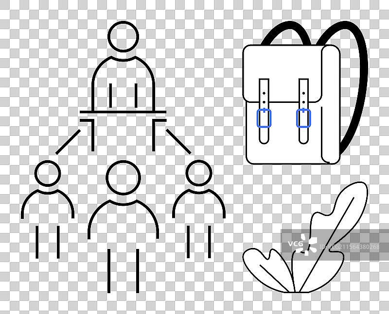 教育网络概念与教师和学生图片素材