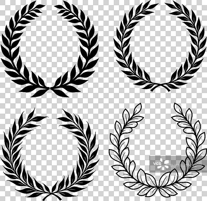 圆形月桂叶图标图片素材