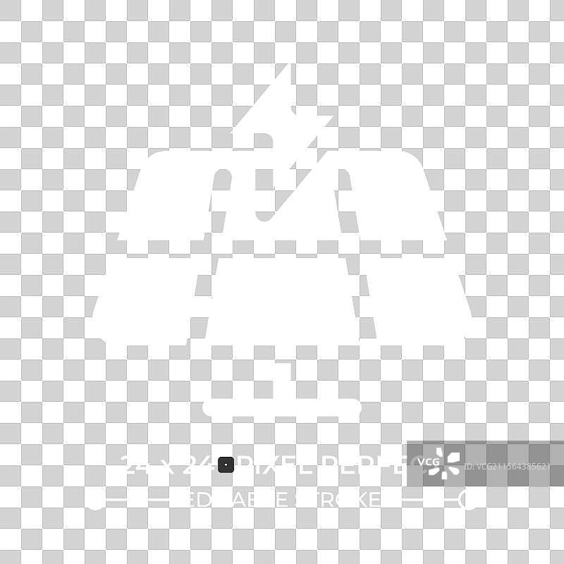 黑色背景上的太阳能电池板图标图片素材