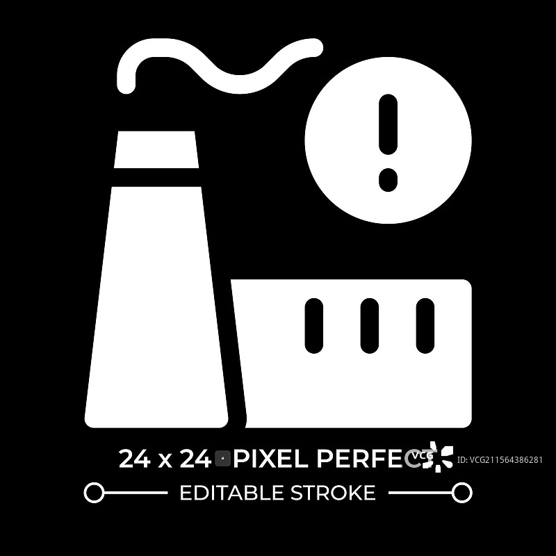 工厂危险警告图标，独立于背景图片素材