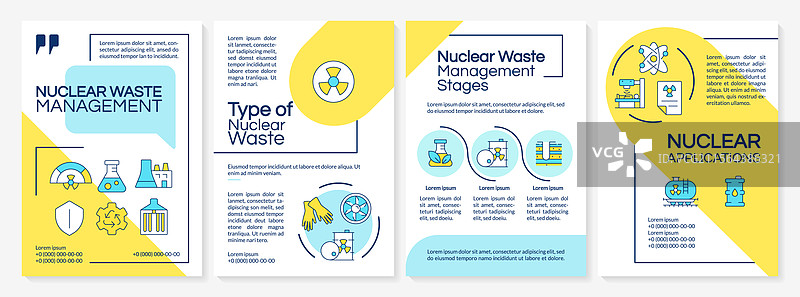 核废料管理蓝黄宣传册图片素材