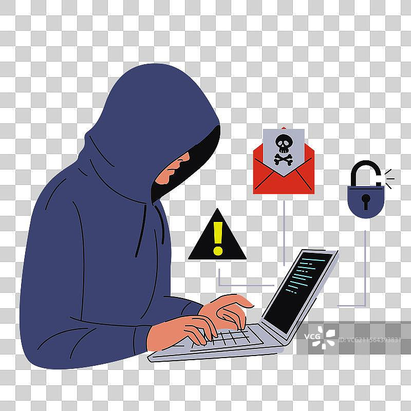 黑客孤立地窃取个人数据图片素材