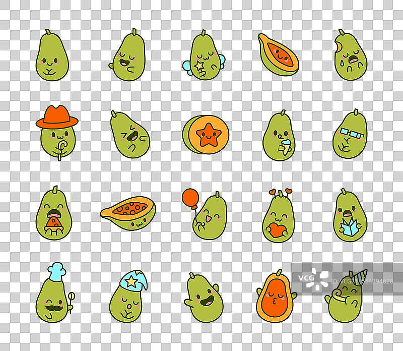 可爱的卡通风格的奇异果水果角色图片素材