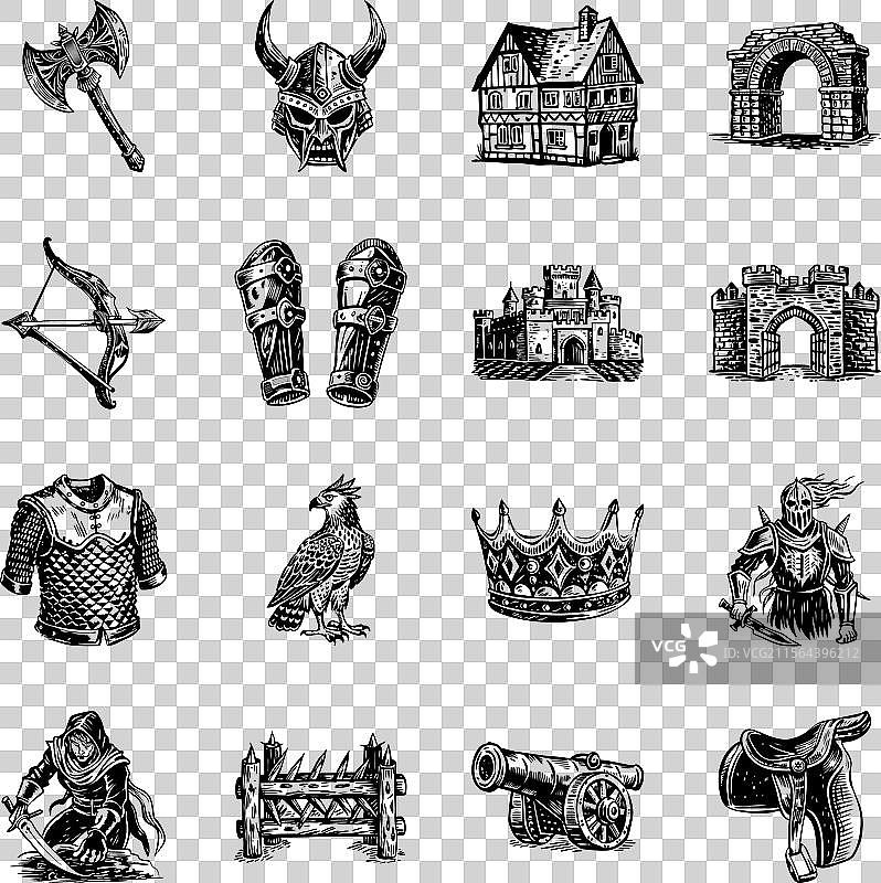 复古风格的中世纪收藏品图片素材