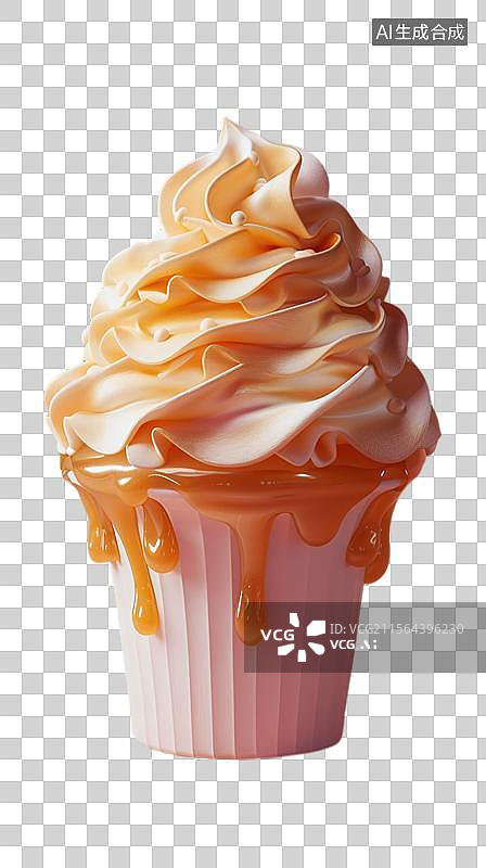 【AI数字艺术】焦糖纸杯蛋糕的甜蜜诱惑图片素材