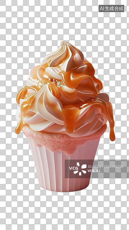 【AI数字艺术】焦糖纸杯蛋糕的甜蜜诱惑图片素材