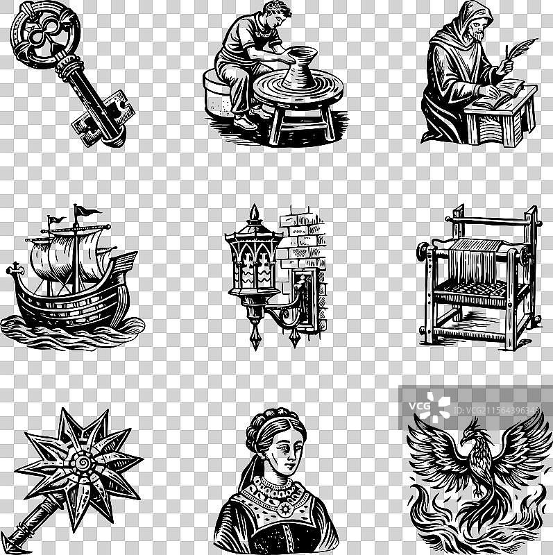 中世纪历史复古捆绑包图片素材