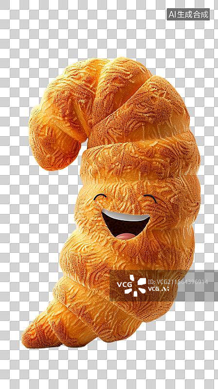 【AI数字艺术】酥脆可口的法式牛角面包图片素材