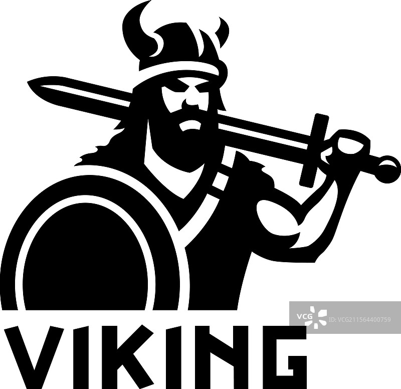 拿着盾牌和剑的维京人图片素材