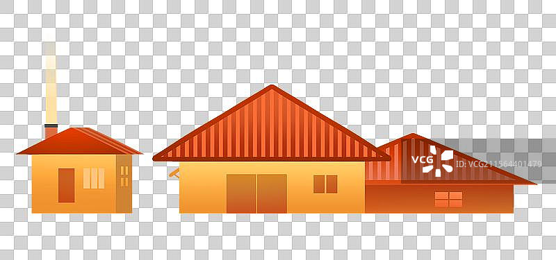 红色农场房子房屋插画元素图片素材