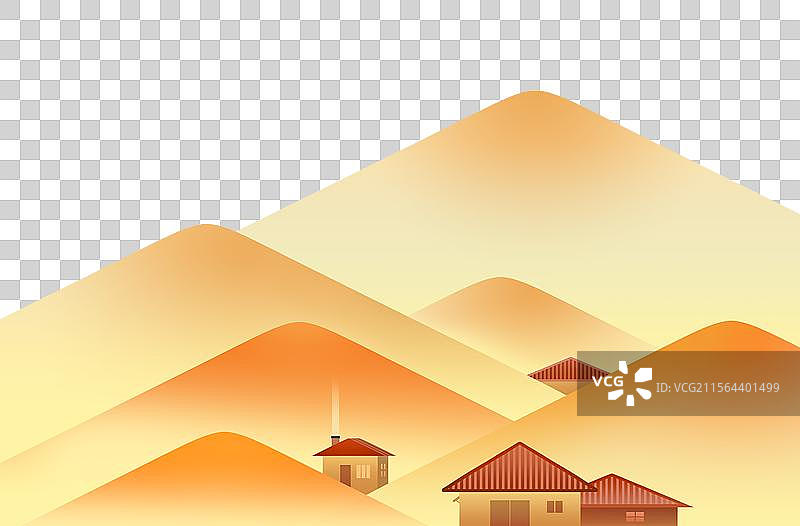 二十四节气秋天霜降之山区落霜的风景插画图片素材