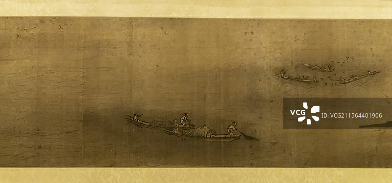 上海博物馆“绘画馆”：元 张远 潇湘八景图卷【张远，字梅岩，华亭（今上海松江）人。善山水、人物】图片素材