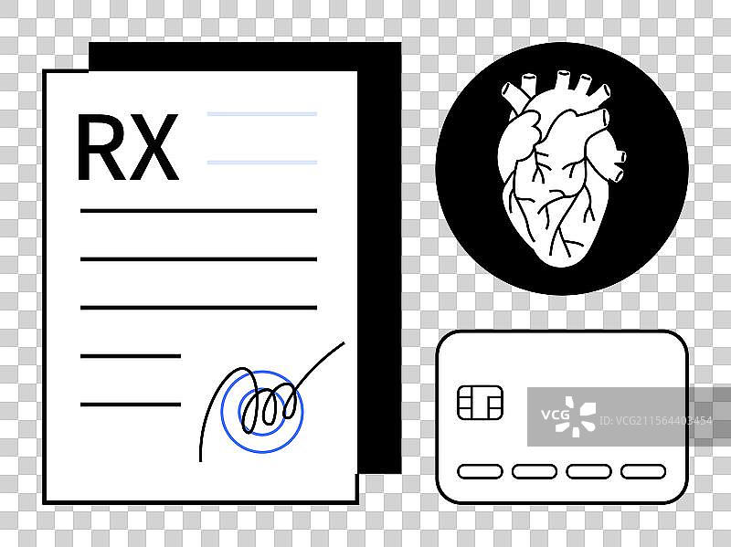 带有签名处方的医学处方图解图片素材
