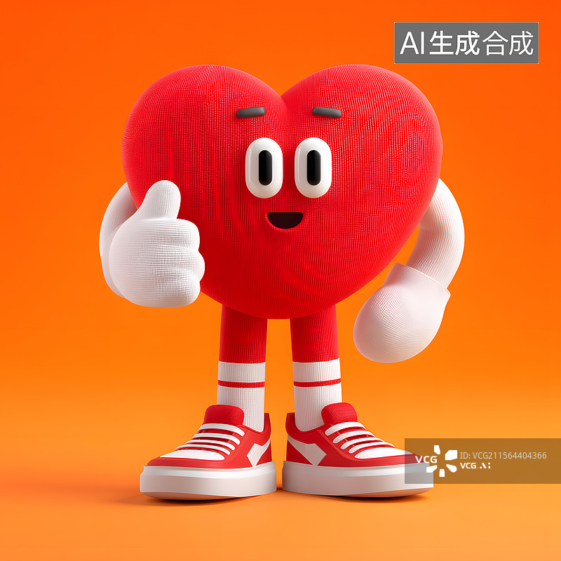 【AI数字艺术】红心IP潮玩角色设计图图片素材