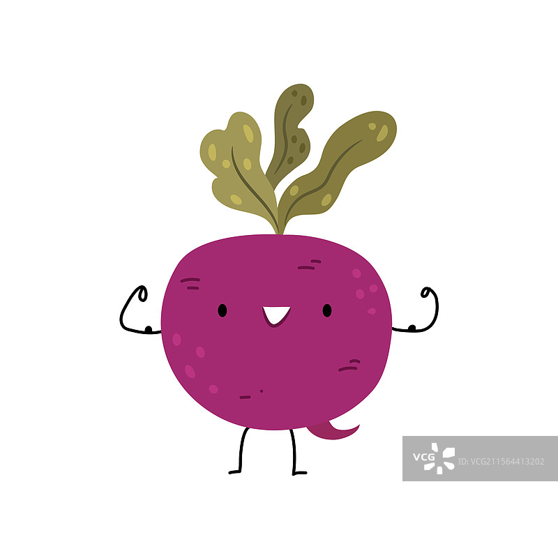 强壮活泼的蔬菜角色甜菜根图片素材