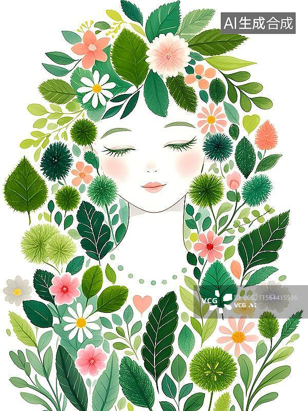 【AI数字艺术】春天花仙子图片素材