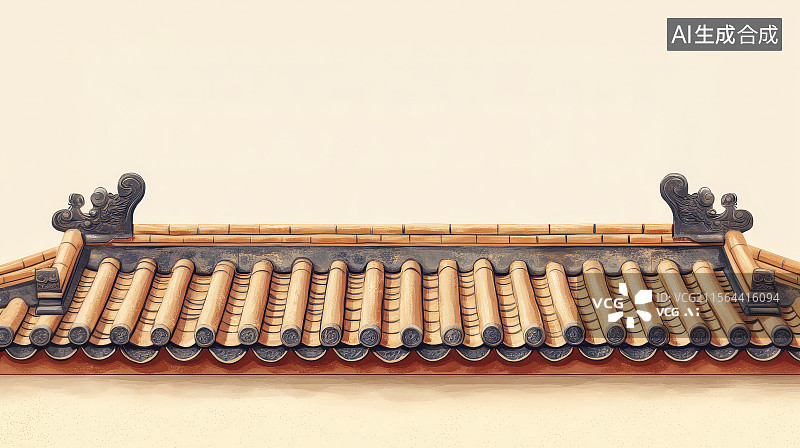 【AI数字艺术】中国传统古建筑琉璃瓦屋面屋顶图片素材