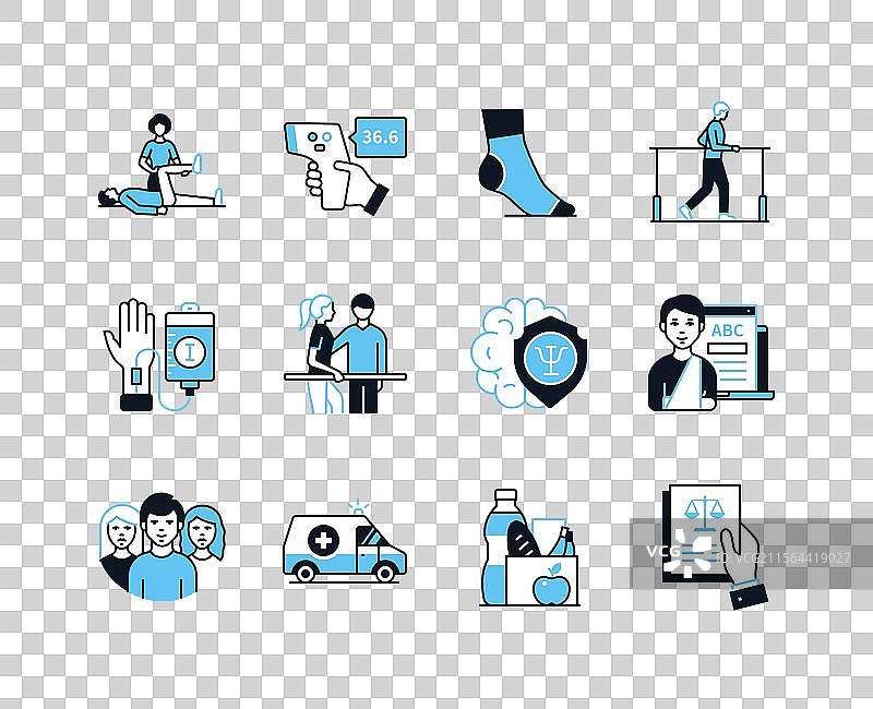 身体和心理支持 - 线图片素材