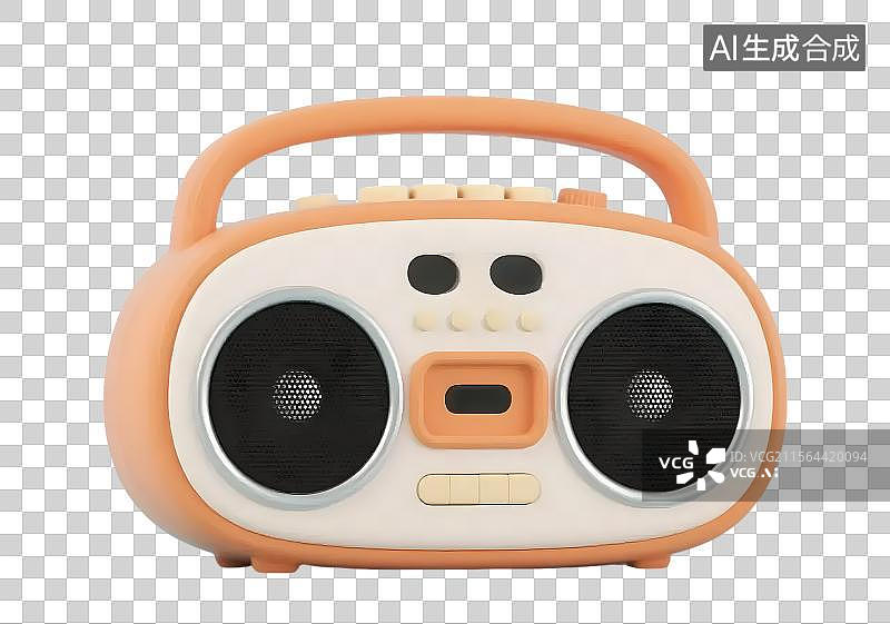 【AI数字艺术】复古风潮迷你音响图片素材