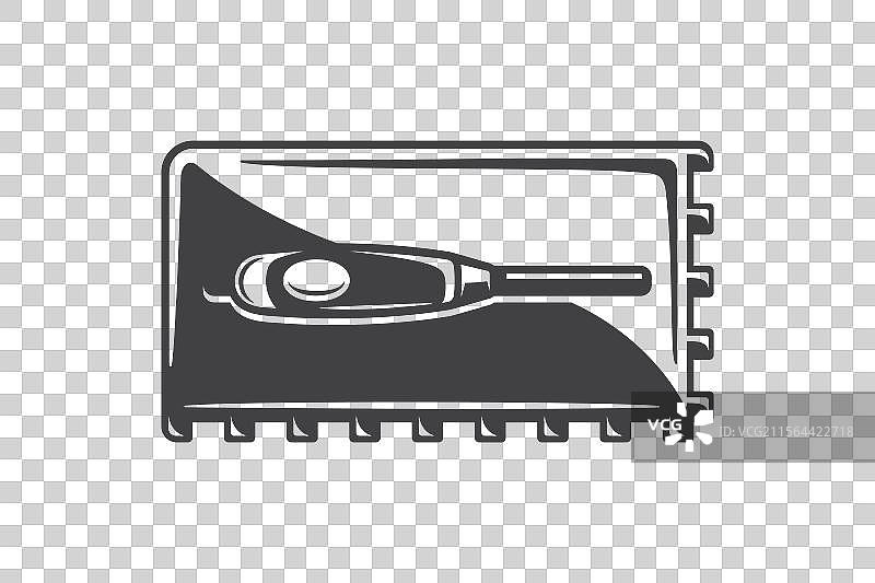 矩形齿形抹子用于铺设地砖图片素材