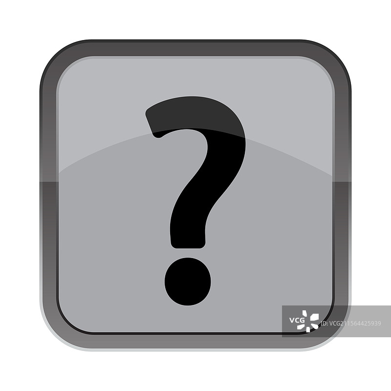 灰色方形的问号图标，象征着神秘感图片素材